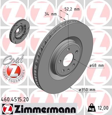 Zimmermann 460.4515.20 - Brzdový kotúč -