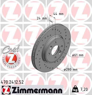 Zimmermann 470.2412.52 - Brzdový kotúč -