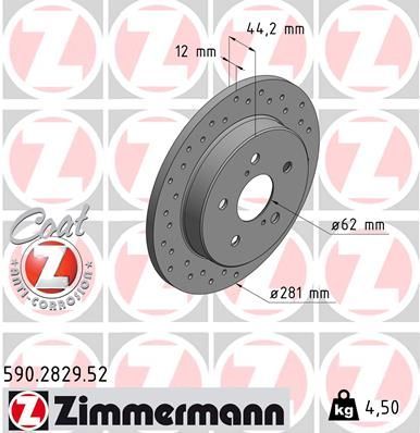 Zimmermann 590.2829.52 - Brzdový kotúč -