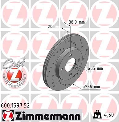 Zimmermann 600.1597.52 - Brzdový kotúč -