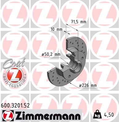 Zimmermann 600.3201.52 - Brzdový kotúč -