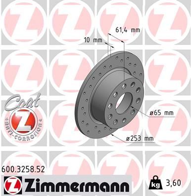 Zimmermann 600.3258.52 - Brzdový kotúč -