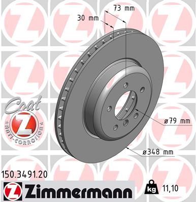 Zimmermann 150.3491.20 - Brzdový kotúč -