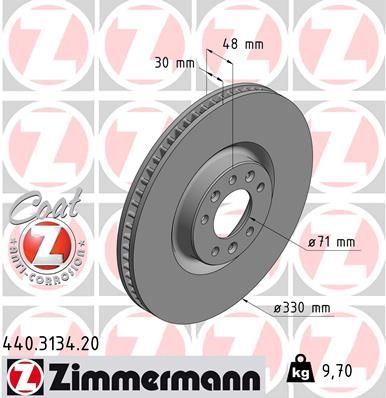 Zimmermann 440.3134.20 - Brzdový kotúč -