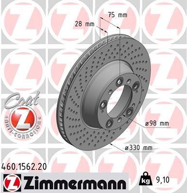 Zimmermann 460.1562.20 - Brzdový kotúč -