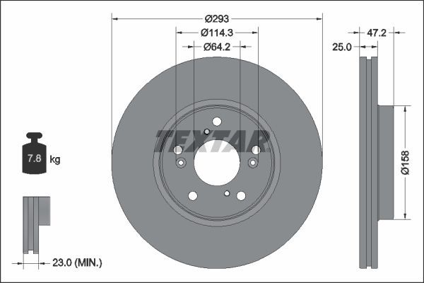 Textar 92321303 - Brzdový kotúč -