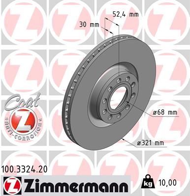 Zimmermann 100.3324.20 - Brzdový kotúč -