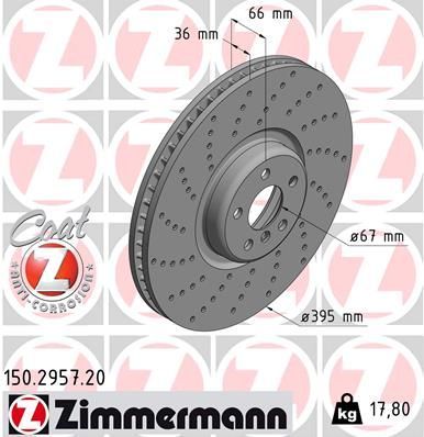Zimmermann 150.2957.20 - Brzdový kotúč -