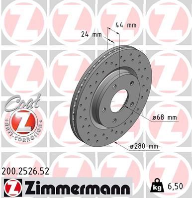 Zimmermann 200.2526.52 - Brzdový kotúč -