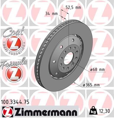 Zimmermann 100.3344.75 - Brzdový kotúč -