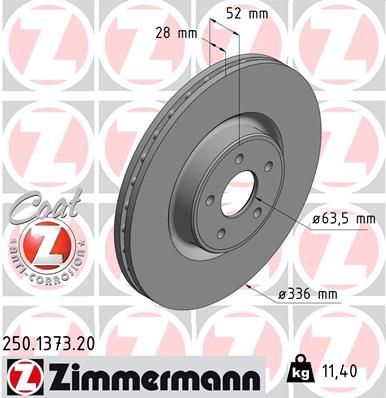 Zimmermann 250.1373.20 - Brzdový kotúč -