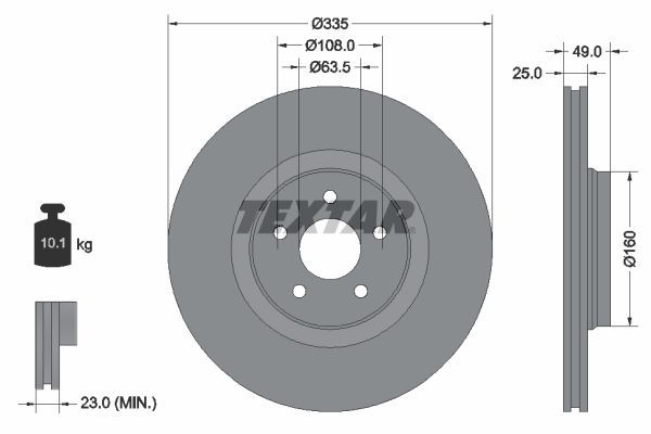 Textar 92317805 - Brzdový kotúč -