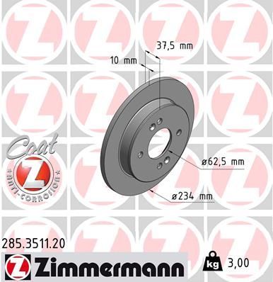 Zimmermann 285.3511.20 - Brzdový kotúč -