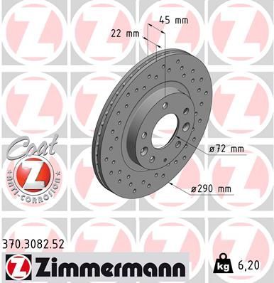 Zimmermann 370.3082.52 - Brzdový kotúč -