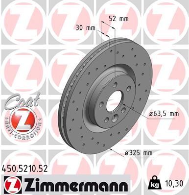 Zimmermann 450.5210.52 - Brzdový kotúč -