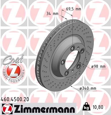 Zimmermann 460.4501.20 - Brzdový kotúč -