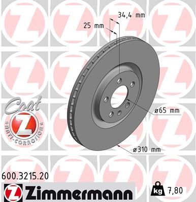 Zimmermann 600.3215.20 - Brzdový kotúč -