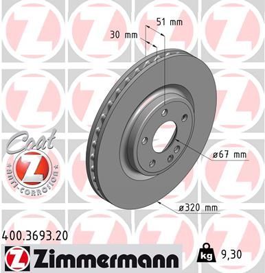 Zimmermann 400.3693.20 - Brzdový kotúč -