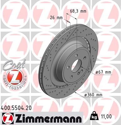 Zimmermann 400.5504.20 - Brzdový kotúč -