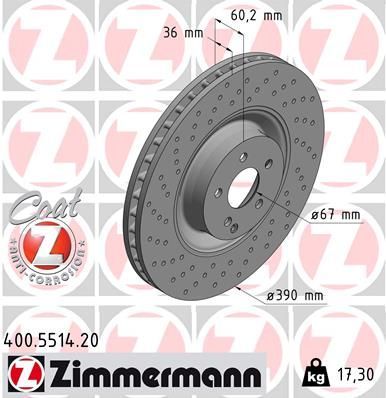 Zimmermann 400.5514.20 - Brzdový kotúč -