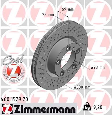 Zimmermann 460.1529.20 - Brzdový kotúč -