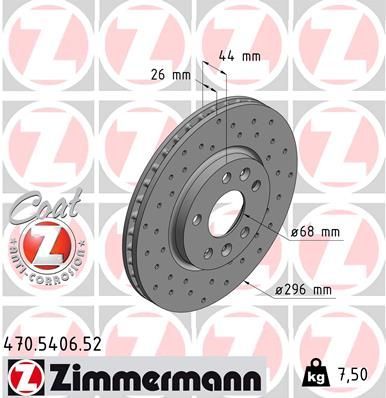 Zimmermann 470.5406.52 - Brzdový kotúč -