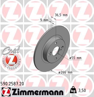 Zimmermann 590.2587.20 - Brzdový kotúč -
