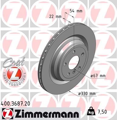 Zimmermann 400.3687.20 - Brzdový kotúč -