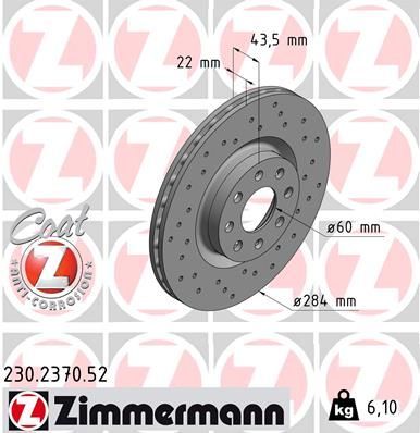 Zimmermann 230.2370.52 - Brzdový kotúč -
