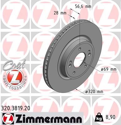 Zimmermann 320.3819.20 - Brzdový kotúč -