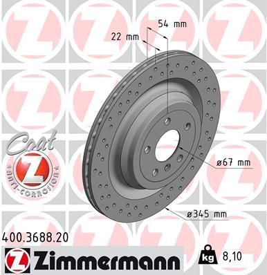 Zimmermann 400.3688.20 - Brzdový kotúč -