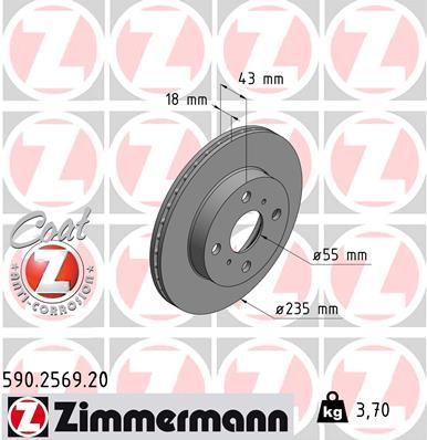 Zimmermann 590.2569.20 - Brzdový kotúč -