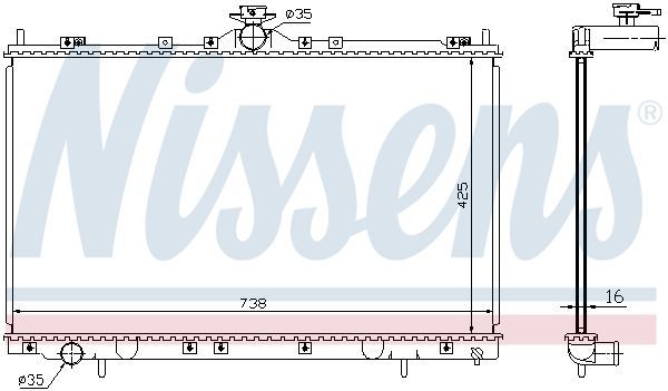 Nissens 68182 - Chladič vody -
