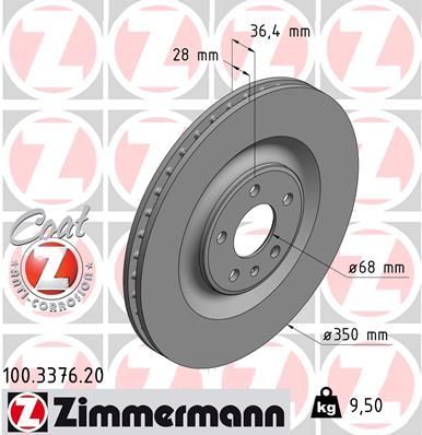 Zimmermann 100.3376.20 - Brzdový kotúč -