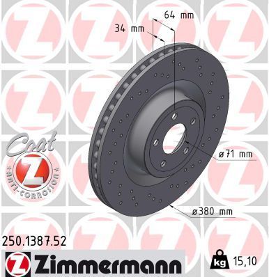 Zimmermann 250.1387.52 - Brzdový kotúč -
