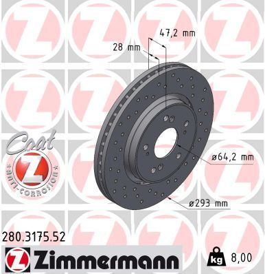 Zimmermann 280.3175.52 - Brzdový kotúč -