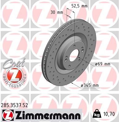 Zimmermann 285.3537.52 - Brzdový kotúč -