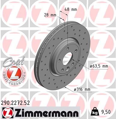 Zimmermann 290.2272.52 - Brzdový kotúč -