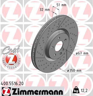 Zimmermann 400.5516.20 - Brzdový kotúč -