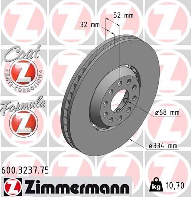 Zimmermann 600.3237.75 - Brzdový kotúč -