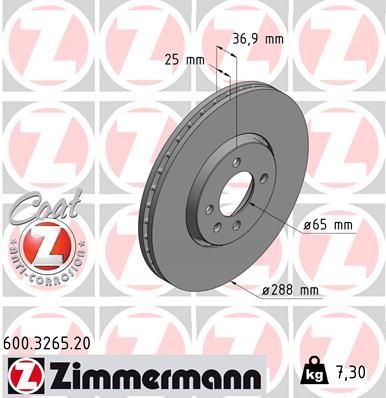 Zimmermann 600.3265.20 - Brzdový kotúč -