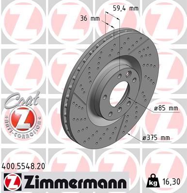 Zimmermann 400.5548.20 - Brzdový kotúč -
