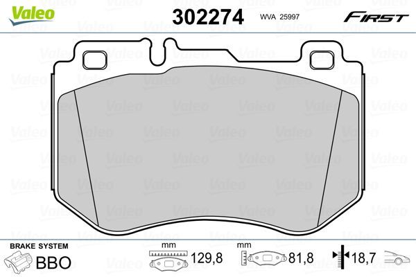 Valeo 302274 - Brzdové platničky -