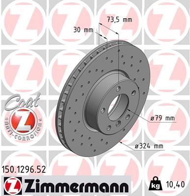 Zimmermann 150.1296.52 - Brzdový kotúč -