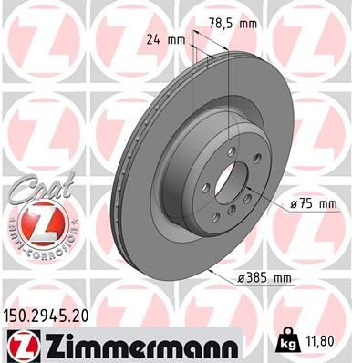 Zimmermann 150.2945.20 - Brzdový kotúč -