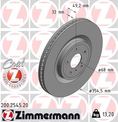 Zimmermann 200.2545.20 - Brzdový kotúč -