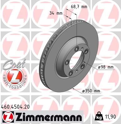 Zimmermann 460.4504.20 - Brzdový kotúč -