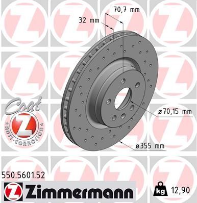 Zimmermann 550.5601.52 - Brzdový kotúč -