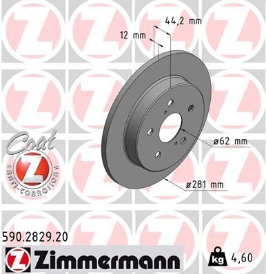 Zimmermann 590.2829.20 - Brzdový kotúč -
