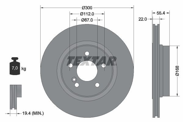 Textar 92176203 - Brzdový kotúč -